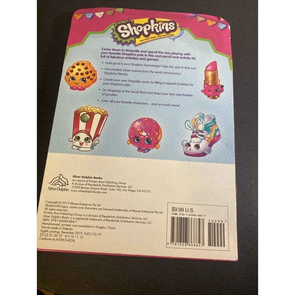 Shopkins : Doodling Fun! 5 Erasers Pencil Toppers - Color Pencils - Doodle Book